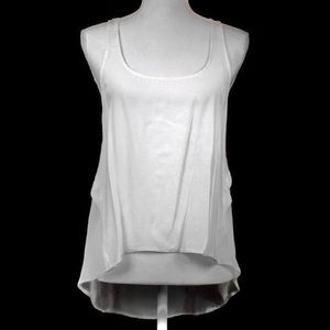 Topshop White Sheer Back Top